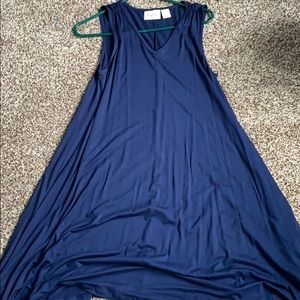 Long navy-blue dress